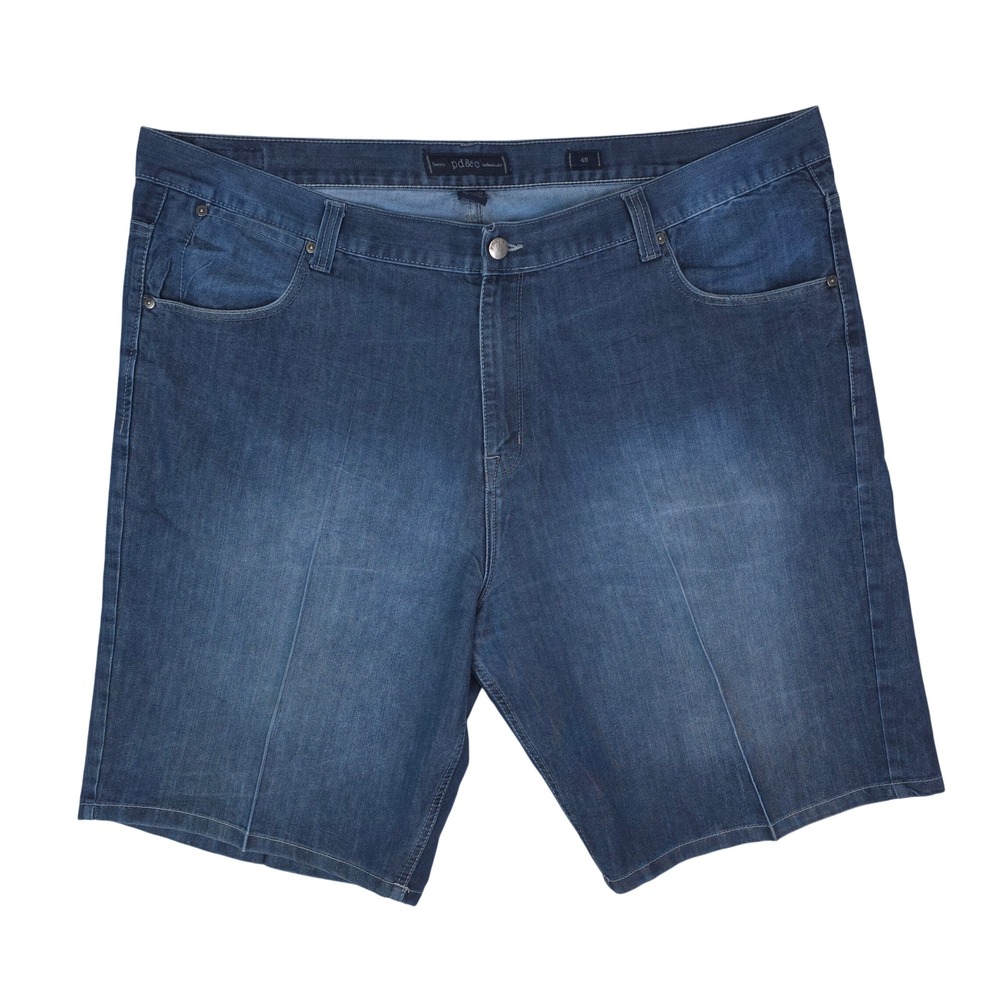 PD&C Denim Shorts Mens 48x12 Blue Classic 5-Pocket Cotton Blend Casual‎ Jorts